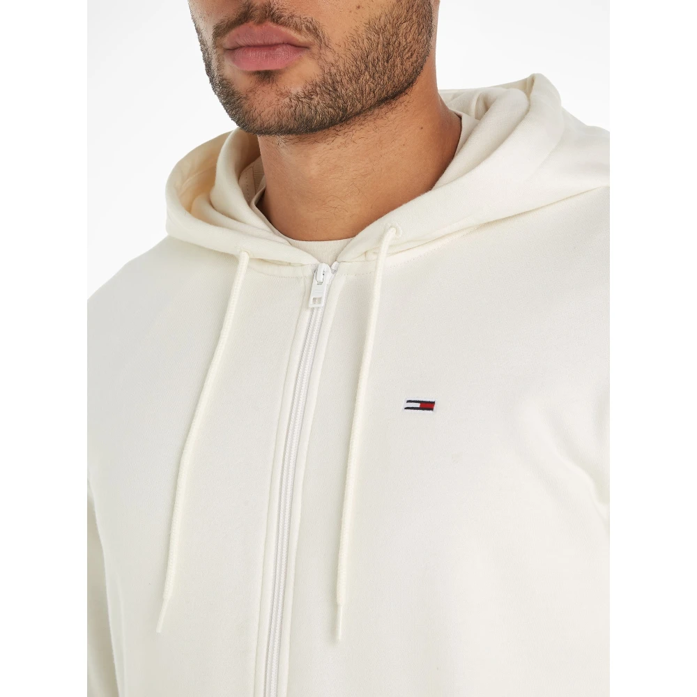 Tommy Jeans Flag Zip Regular Sweat Vest Beige Heren
