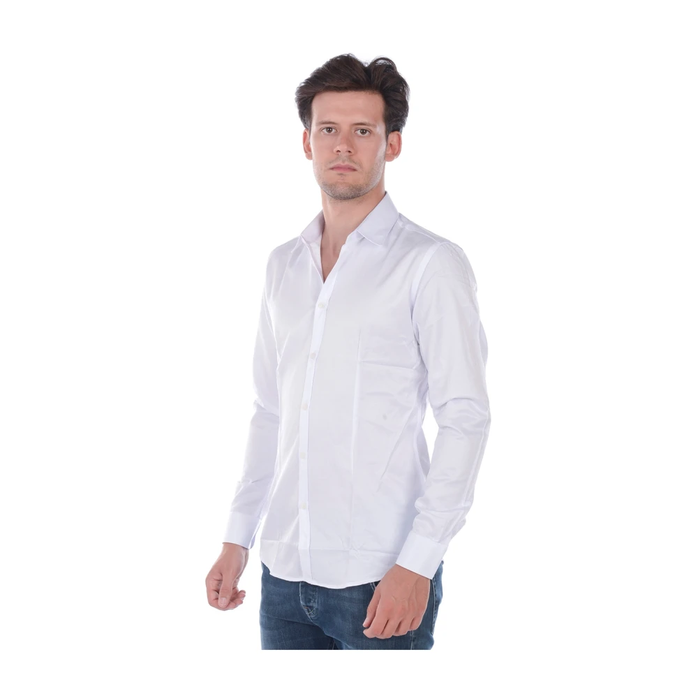 Daniele Alessandrini Basic V-Hals Shirt White Heren