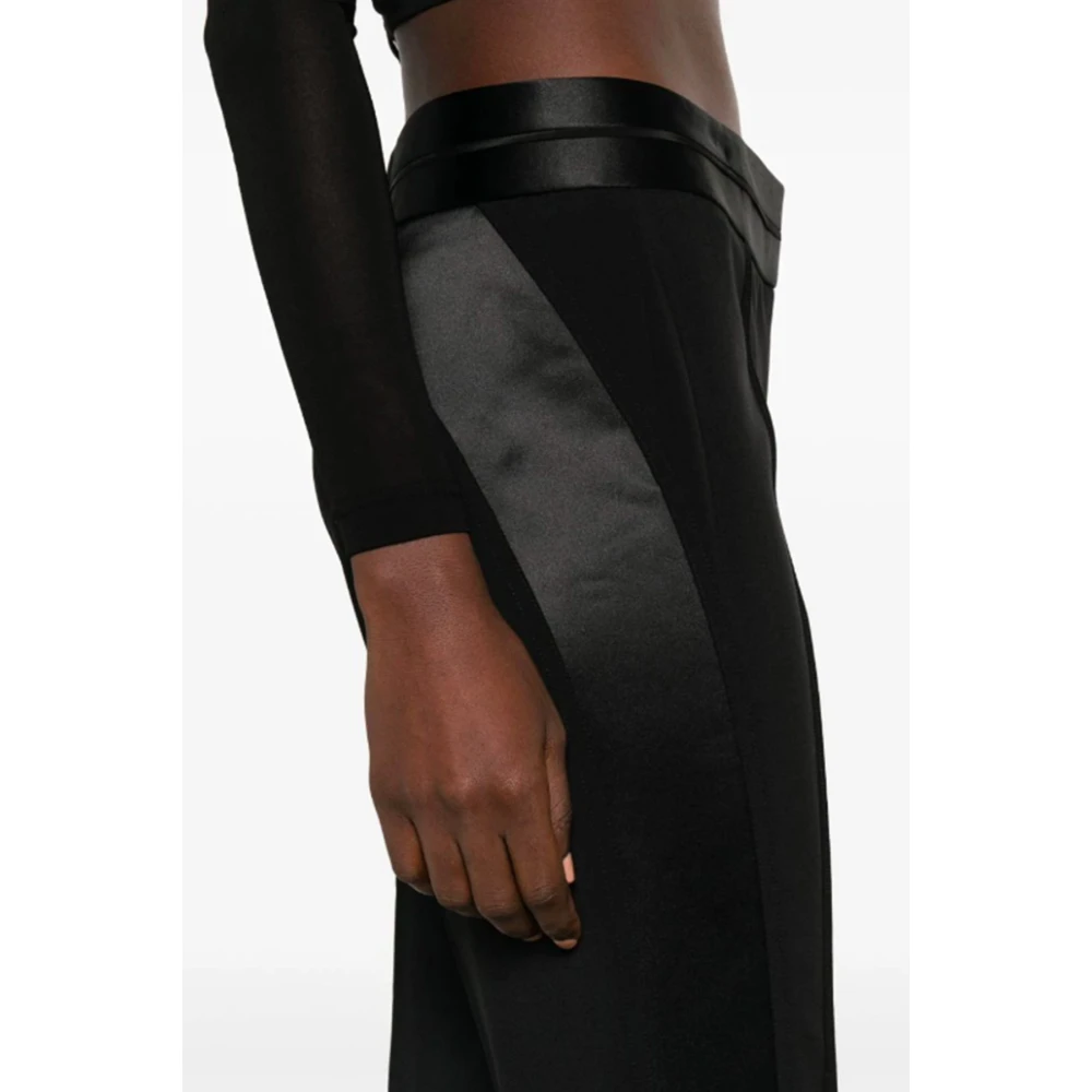 Helmut Lang Zwarte Wollen Bootcut Broek Black Dames