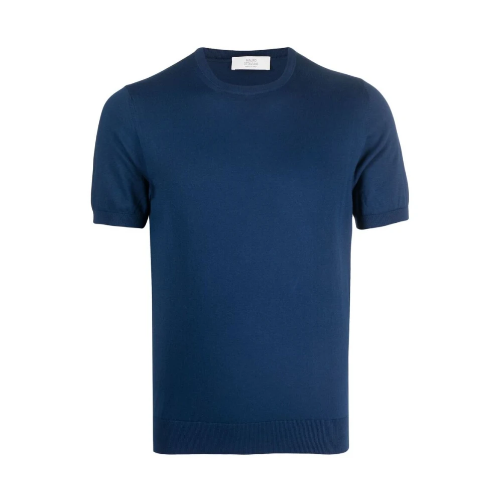 Mauro Ottaviani Pruisisch Blauw Katoenen T-shirt Blue Heren