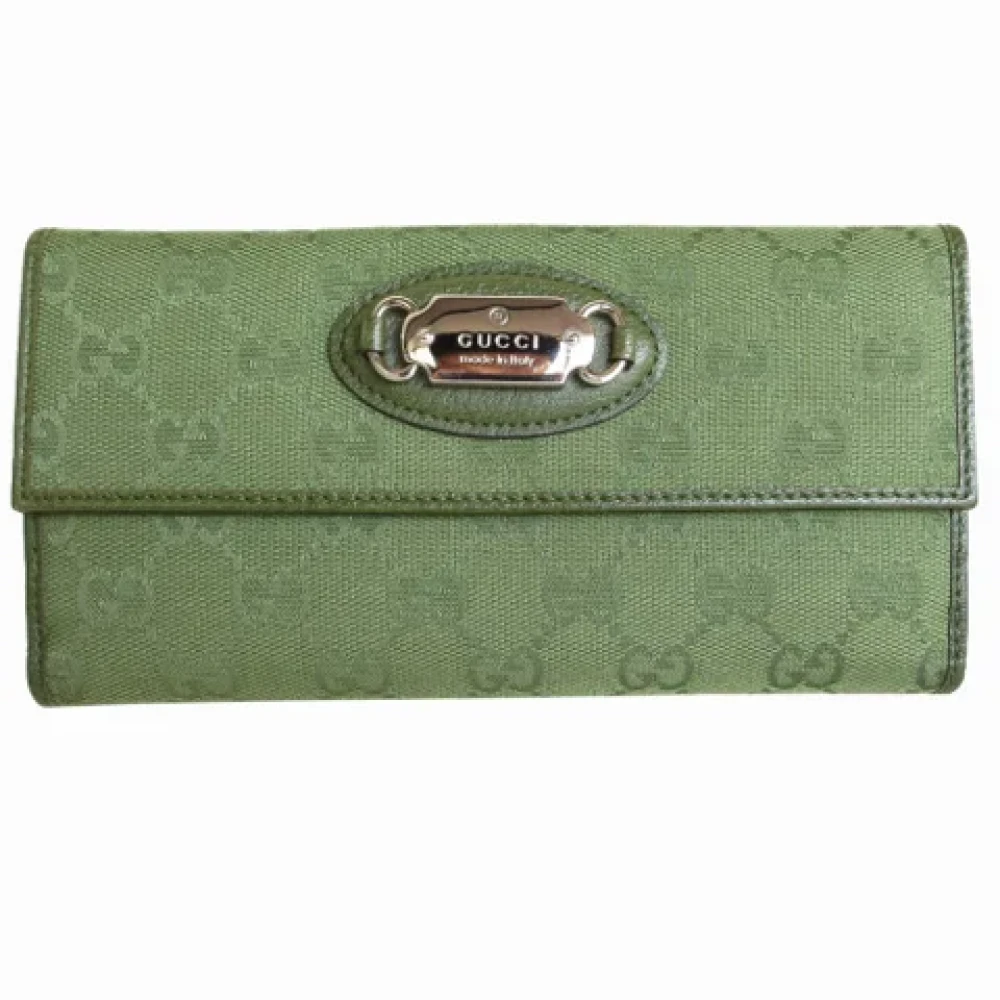 Gucci Vintage Pre-owned Canvas wallets Green Dames