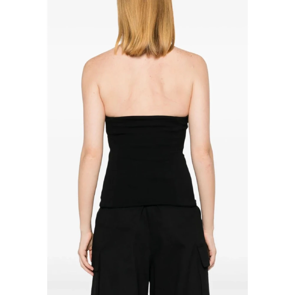 The Attico Chique Zwarte Top Aw24 Black Dames