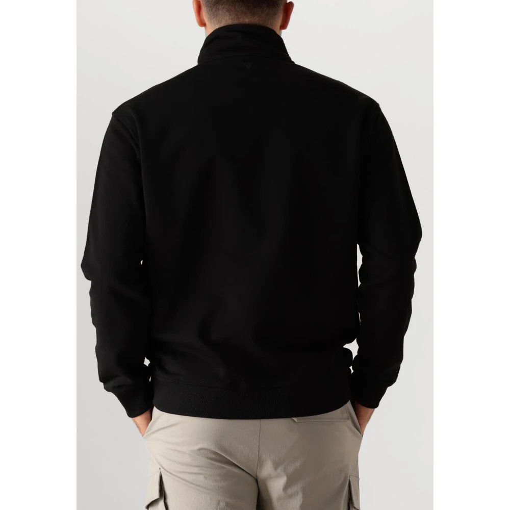 Pure Path Stijlvolle Loose Fit Halfzip Sweater Black Heren