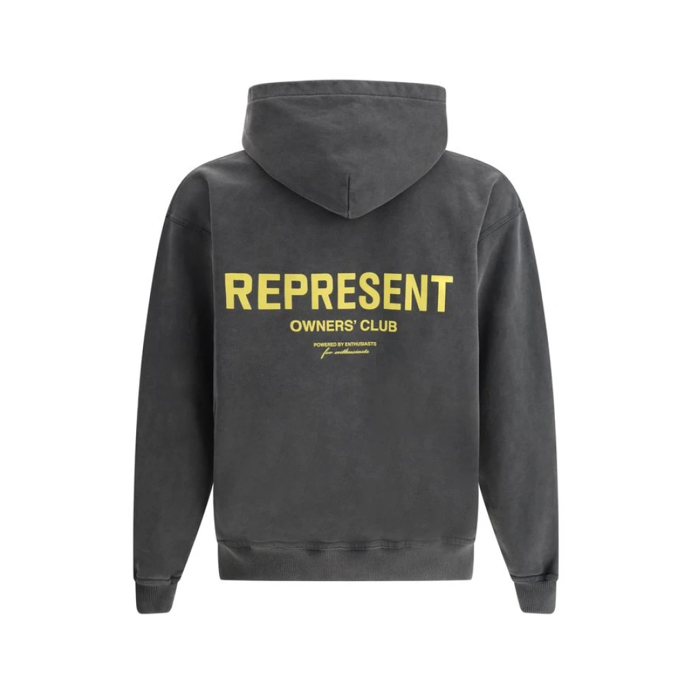 Represent Hoodie met monogramprint van katoen Gray Heren