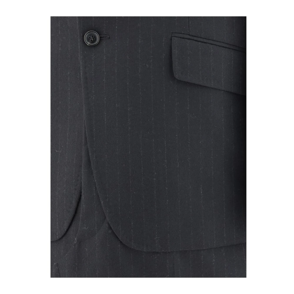 Junya Watanabe Pinstripe Blazer Stijl Wollen Jas Black Heren