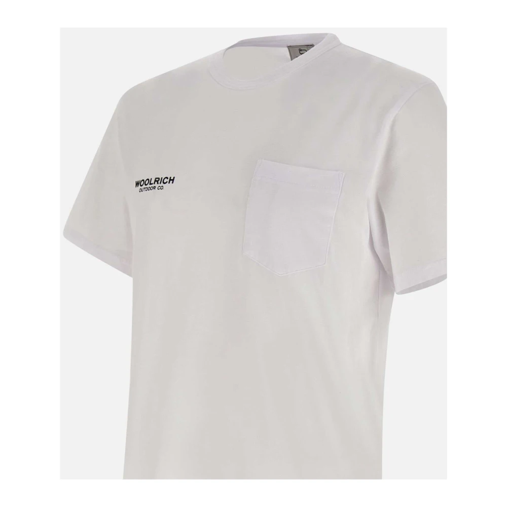 Woolrich Safari Wit Logo T-shirt White Heren