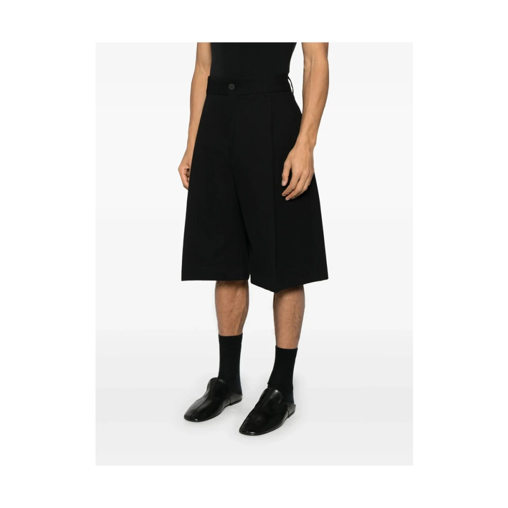 Studio Nicholson Zwarte Knoop Rits Riem Lus Broek Black Heren