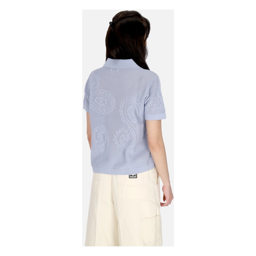 Obey Open Gebreid Shirt Hortensia Blue Dames
