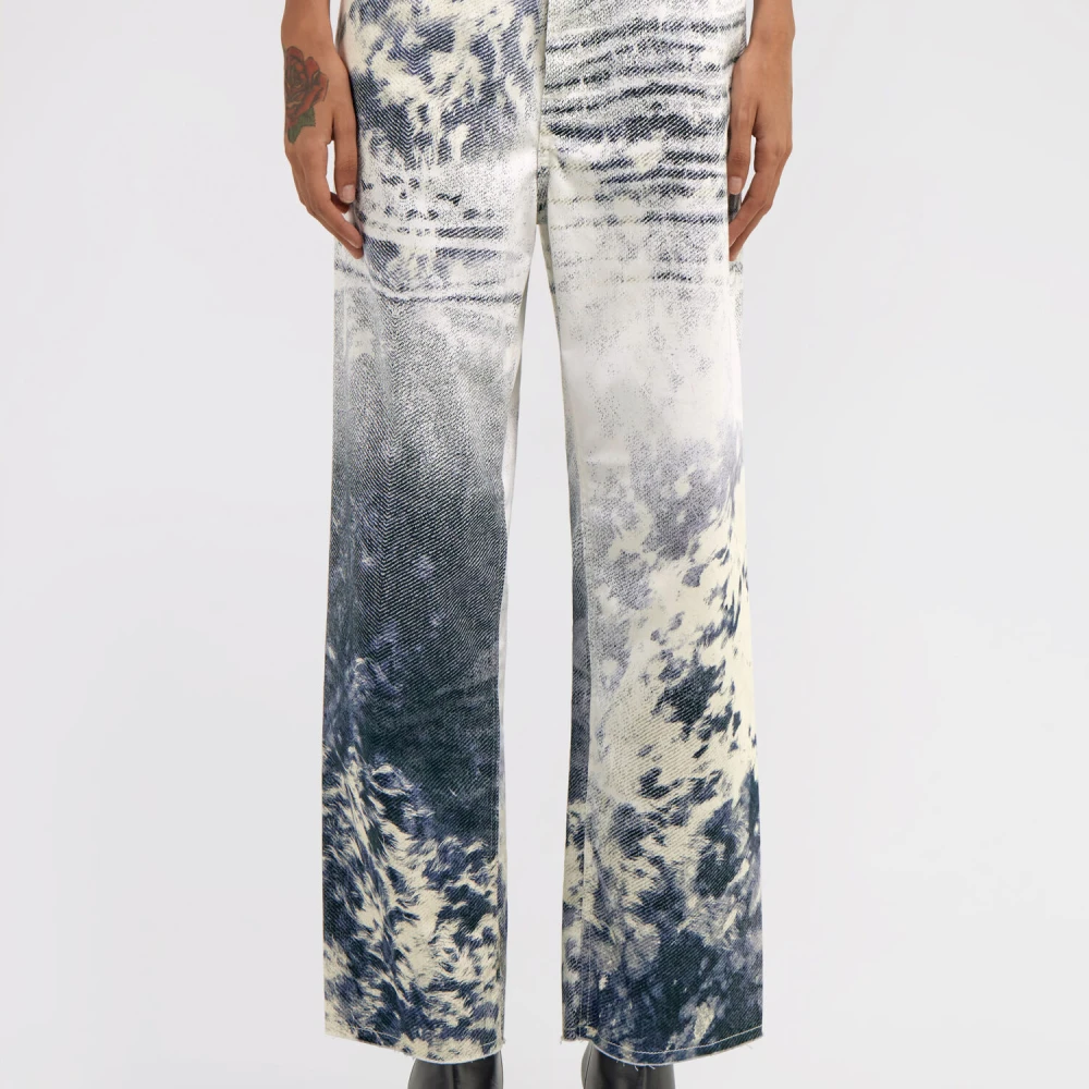 Roberto Cavalli Appaloosa Print Jeans Rits Knoopsluiting Multicolor Dames