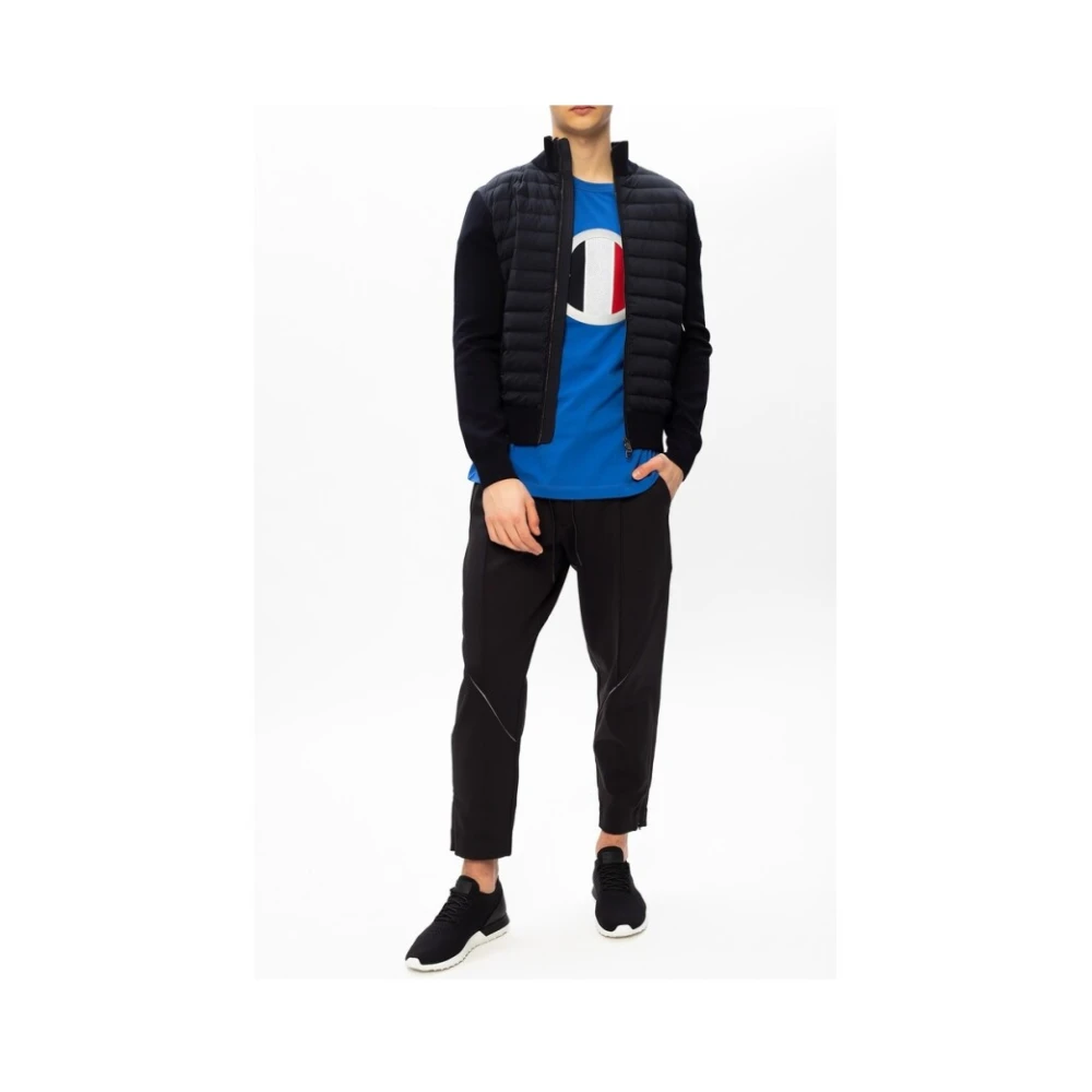 Moncler Gewatteerde Crêpe Ritsvest Blue Heren