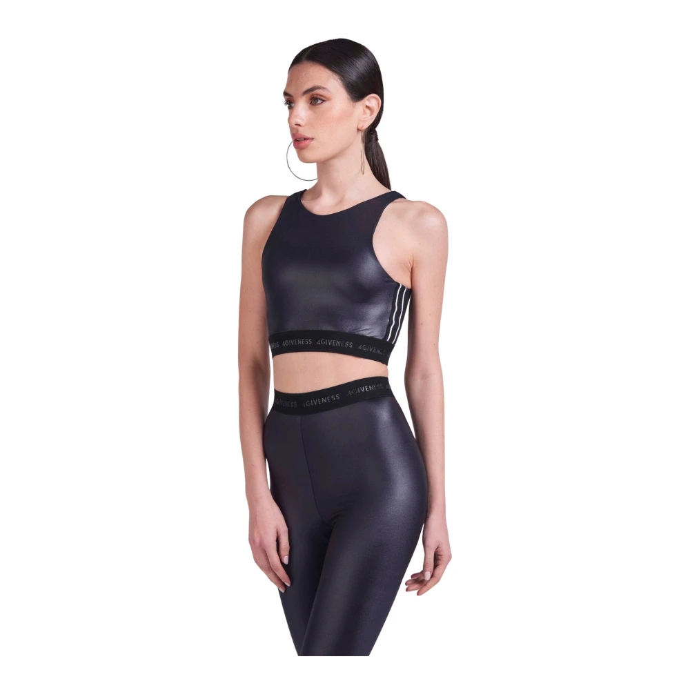 4Giveness Lycra Bande Elastiek Logo Top Black Dames