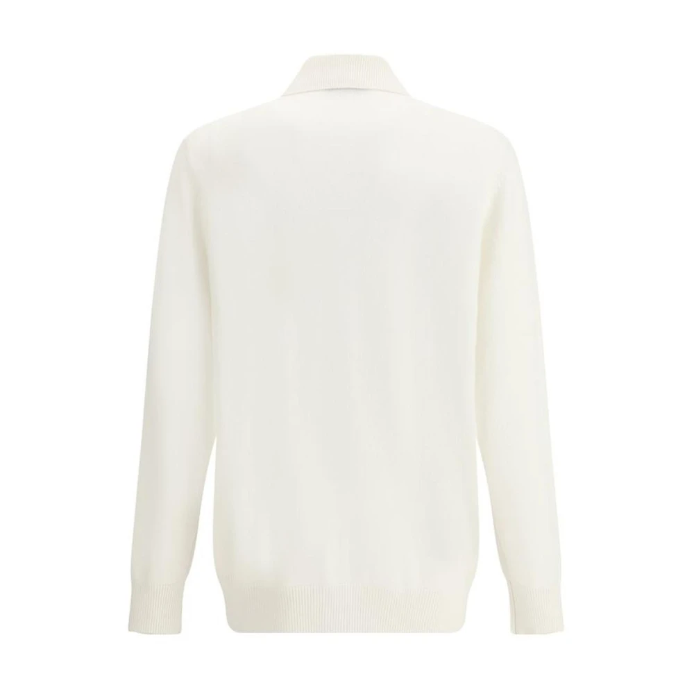 BRUNELLO CUCINELLI Kasjmier Vest met Geribbelde Kraag White Heren