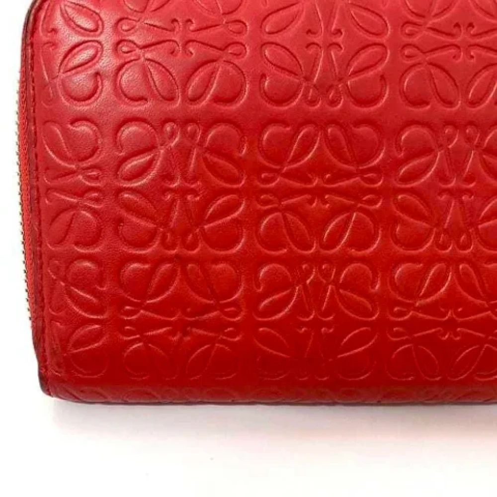 Loewe Pre-owned Leather wallets Red Dames