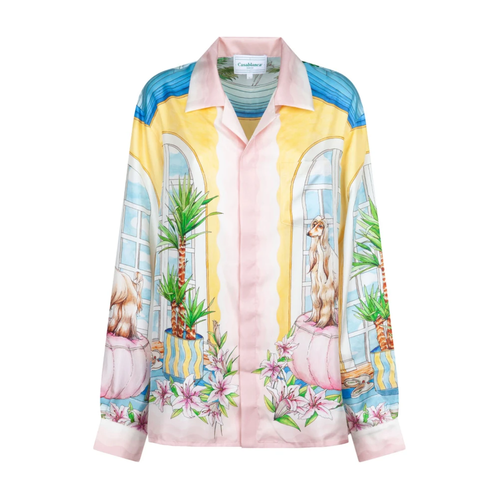 Casablanca Grafische Print Zijden Shirt Multicolor Dames