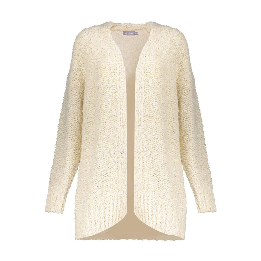 Geisha Lurex Vest Cardigan Beige Dames