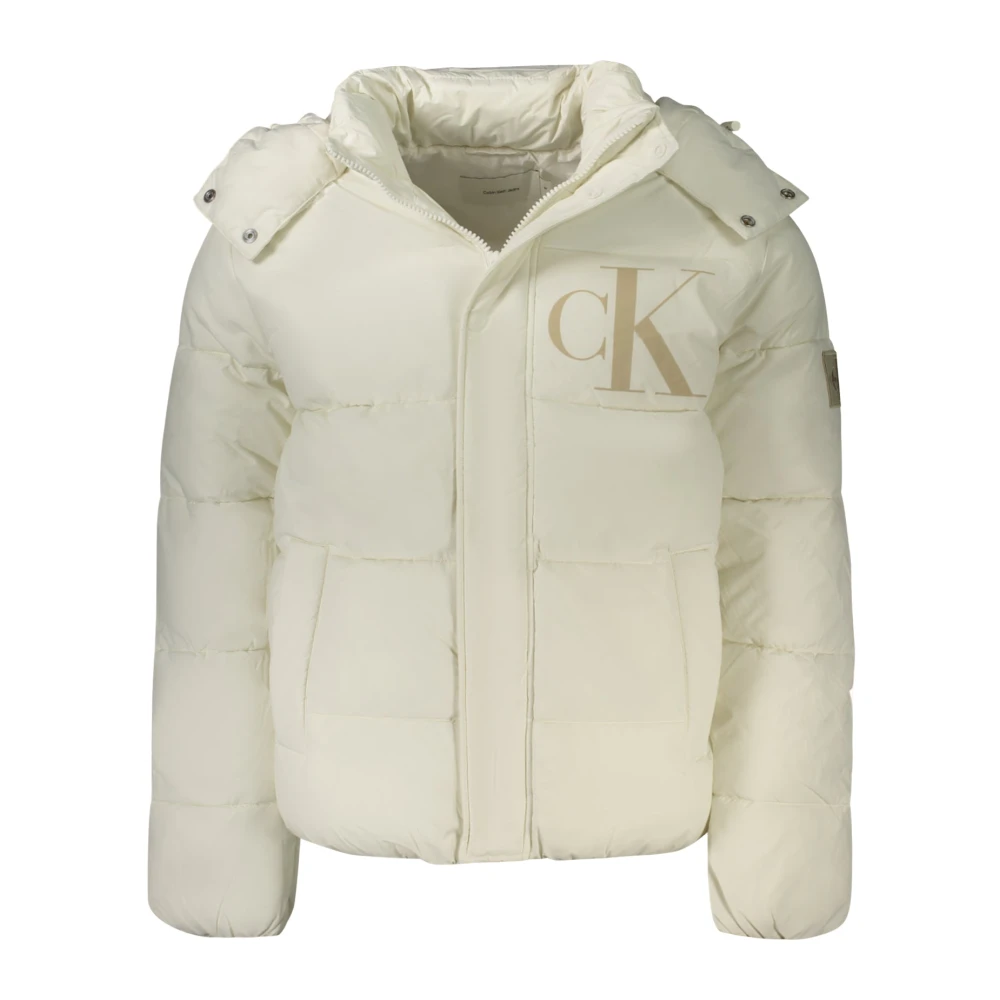 Calvin Klein Vit Huva Jacka med Tryck White, Herr