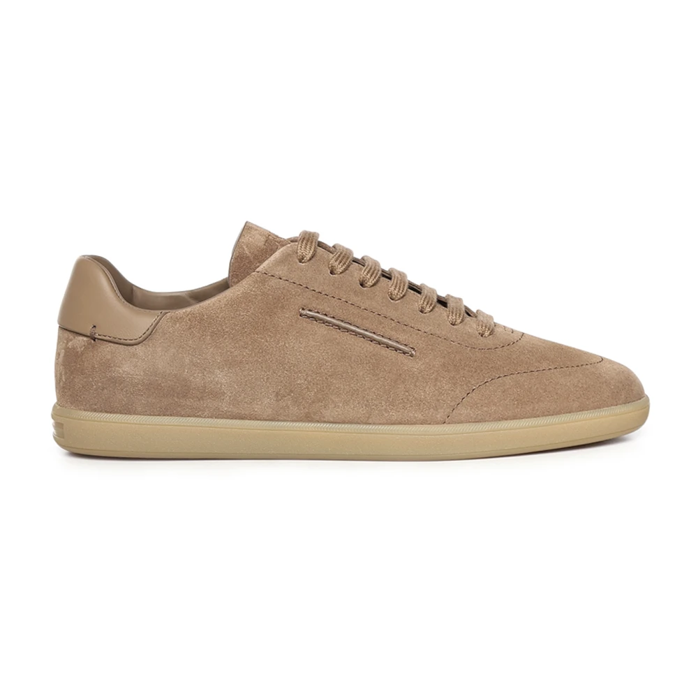 Zegna 232 Suede Leather Sneakers Heren Schoenen Bruin