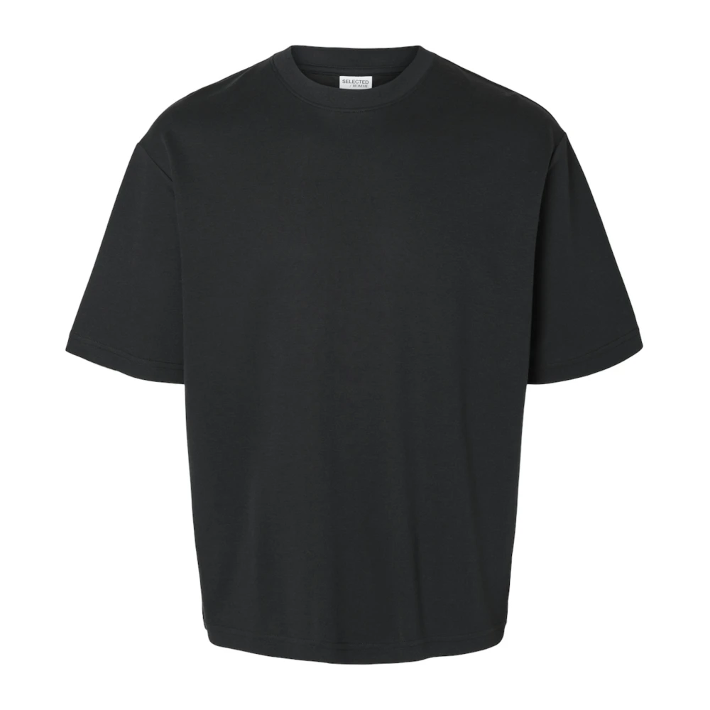 Selected Homme Casual Ronde Hals Oversized T-Shirt Black Heren