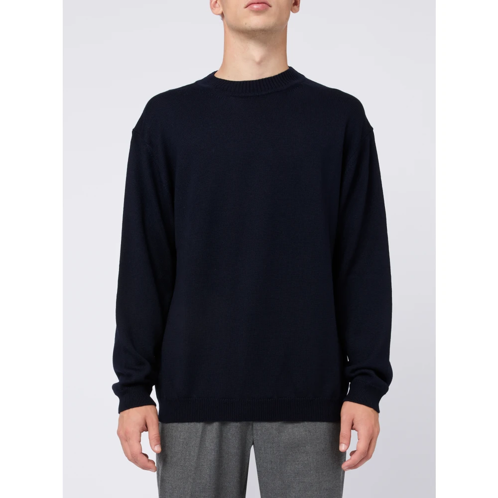 Daniele Fiesoli Blauwe Merino Cashmere Trui Blue Heren