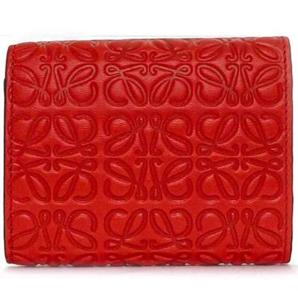 Loewe Pre-owned Leather wallets Red Dames