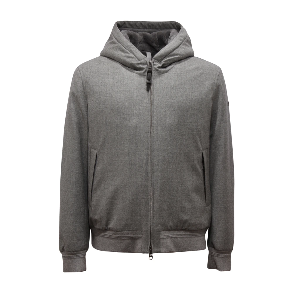 Duno Men's Gray Shearling Inside Jacket Draco Levico - Zip-Throughs - L - Sweatshirts & Hoodies