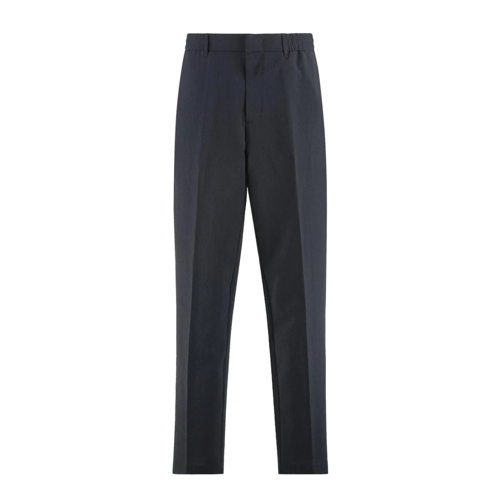Emporio Armani Uomo Blu Pantaloni Eleganti Texturizzati