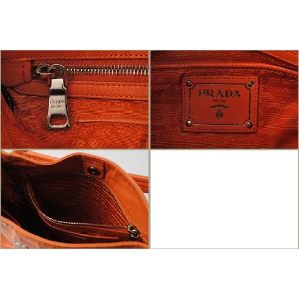 Prada Vintage Pre-owned Leather totes Orange Dames