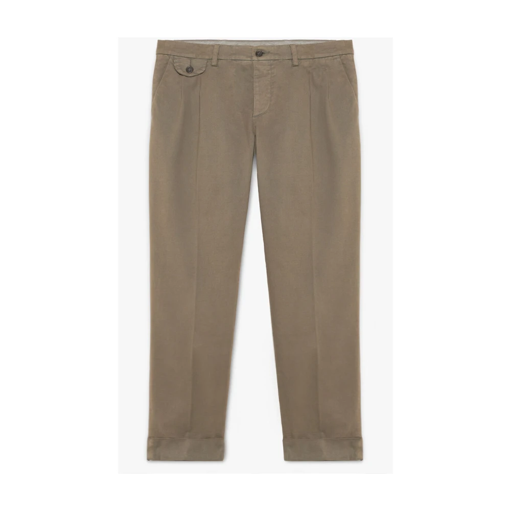 Brooks Brothers Taupe Stretch Katoenen Chino`s Brown Heren