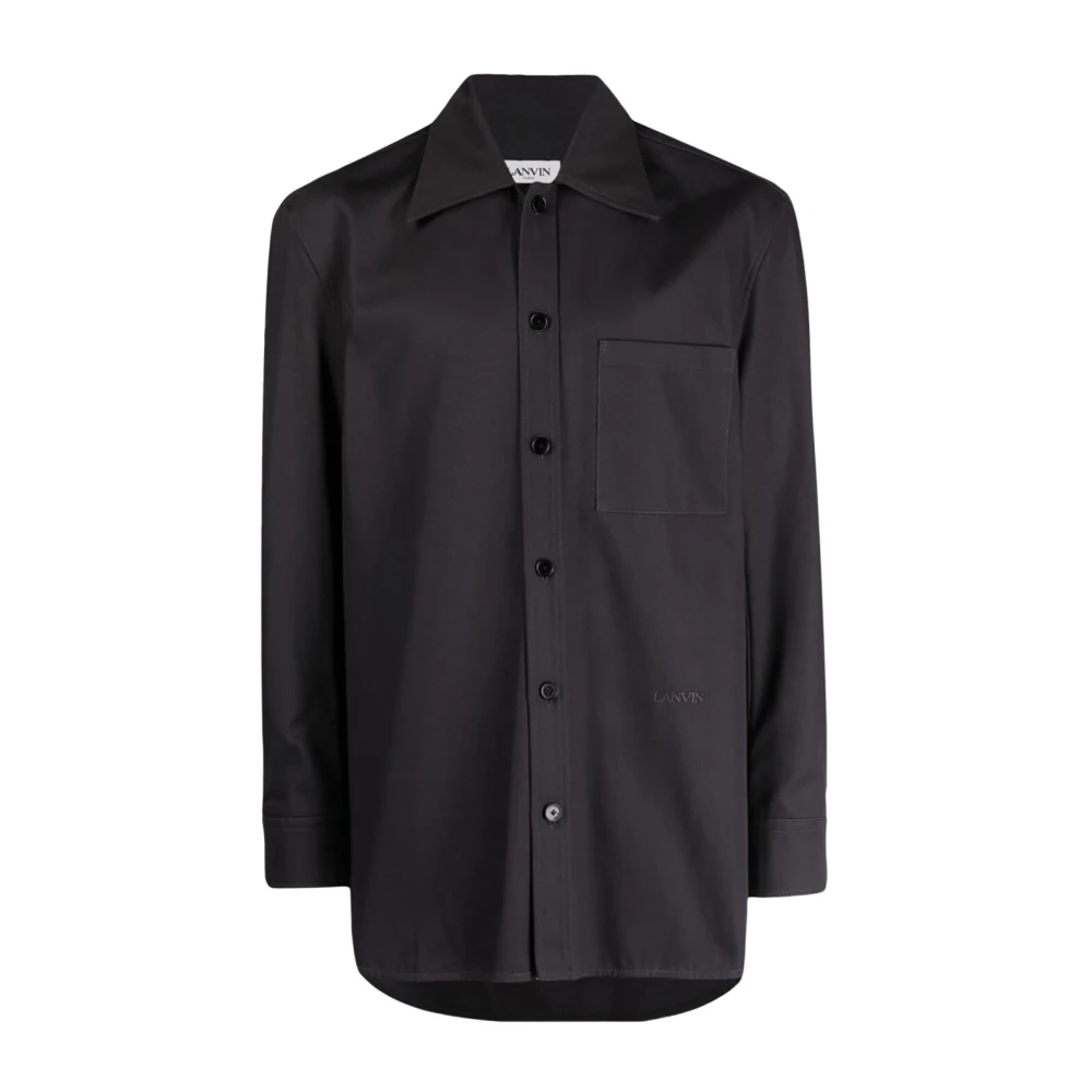 Lanvin Twisted Cocoon Overshirt Gray Heren