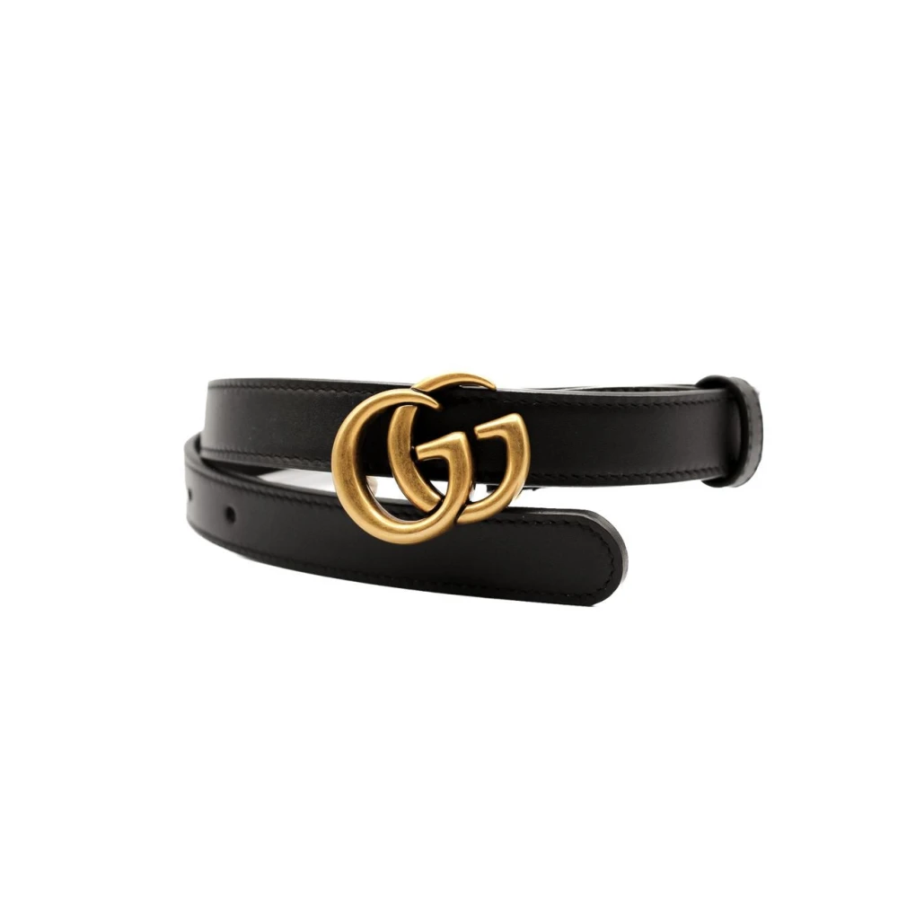 Gucci Riem with Double G Buckle Black Dames
