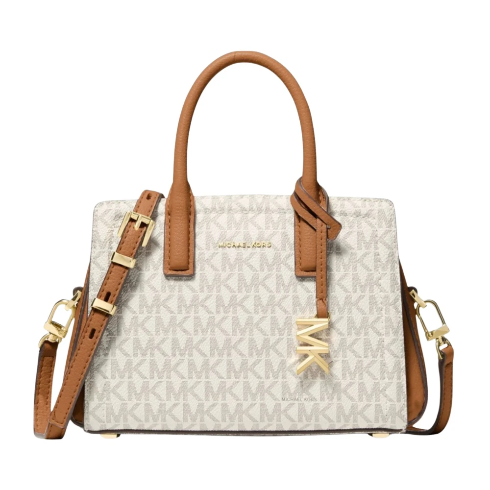 Michael Kors Women's Beige Laila Small Signature Logo Satchel - Handbags - One Size - Bags