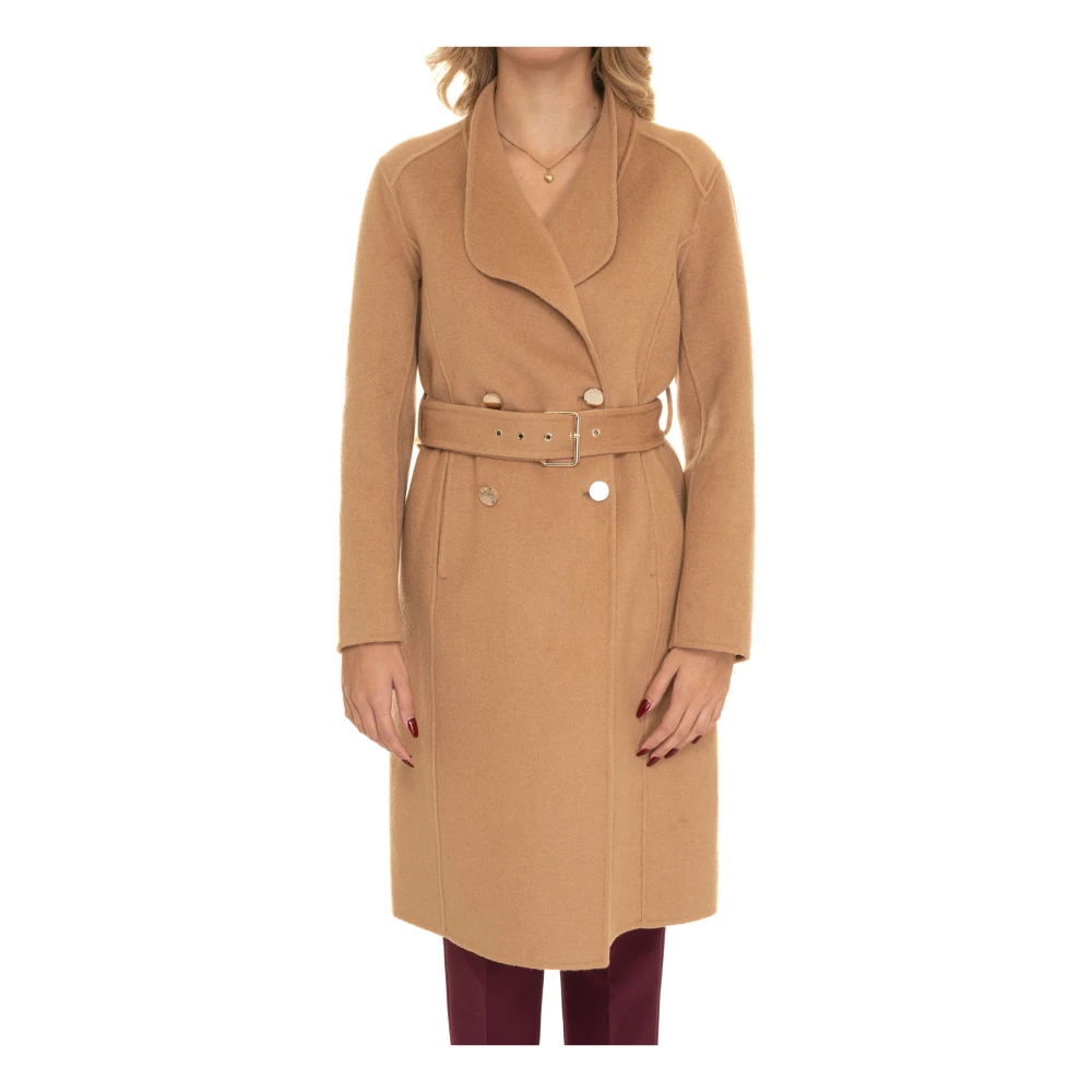 Liu Jo Gebelte wollen jas met logodetail Brown Dames