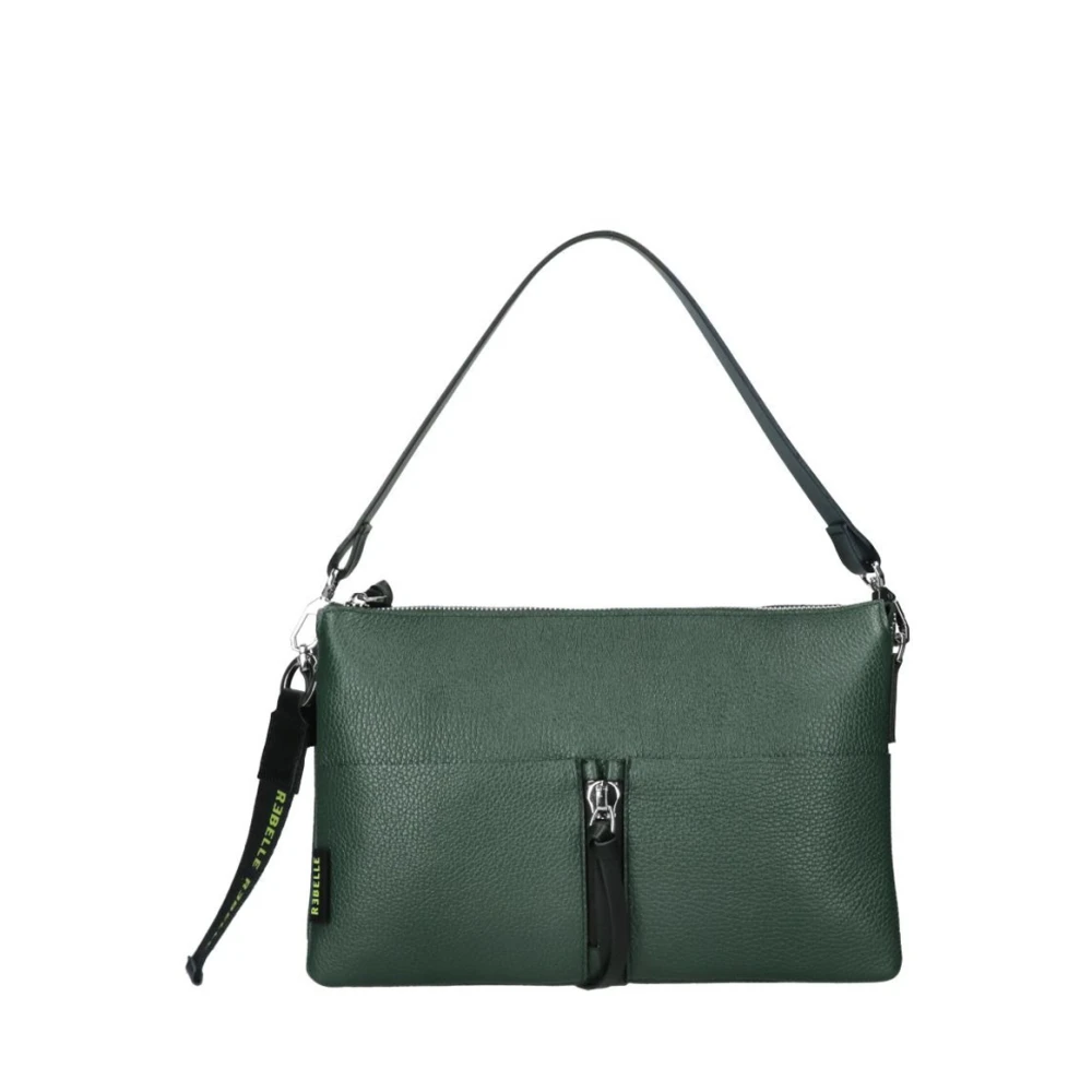 Rebelle Groene leren crossbodytas Athena Green Dames