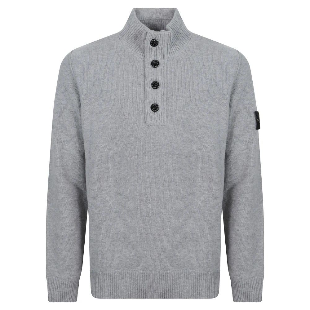 Stone Island Men's Grey Mélange Wool Blend Sweater - Image 5