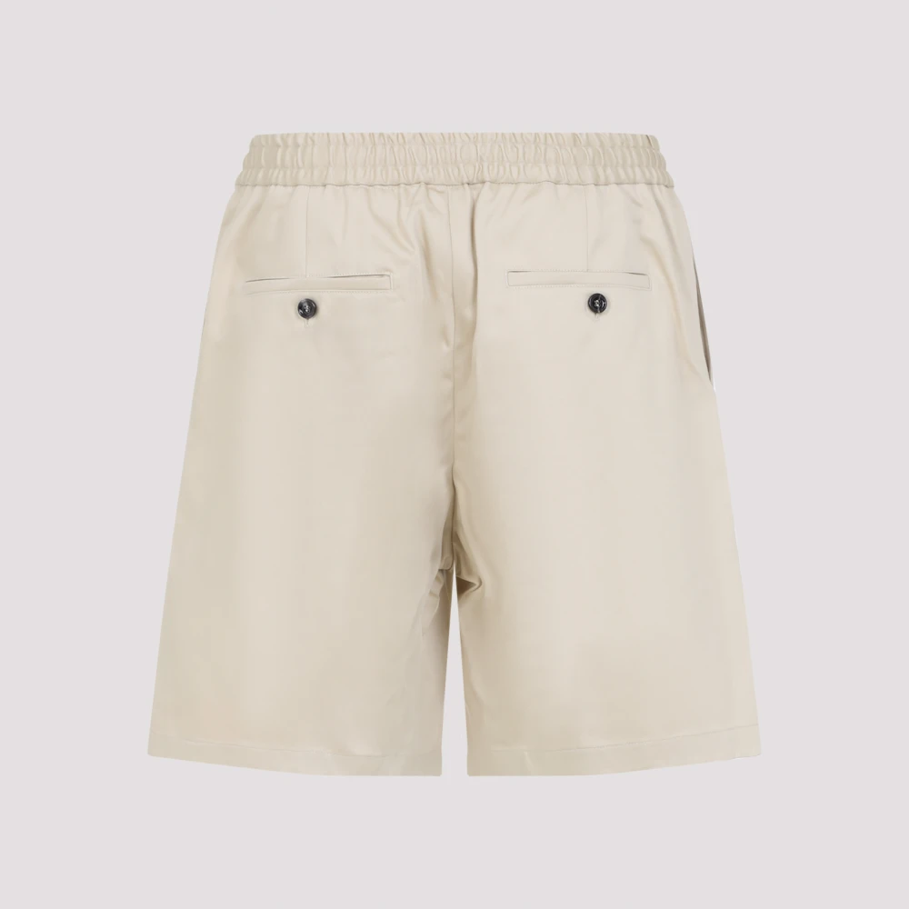 Ami Paris Katoenen Bermudashorts Beige Heren