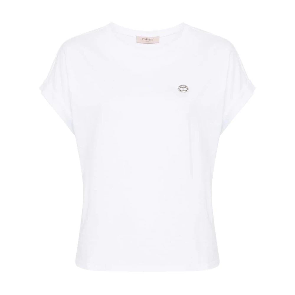 Twinset Optische Witte T-Shirt White Dames