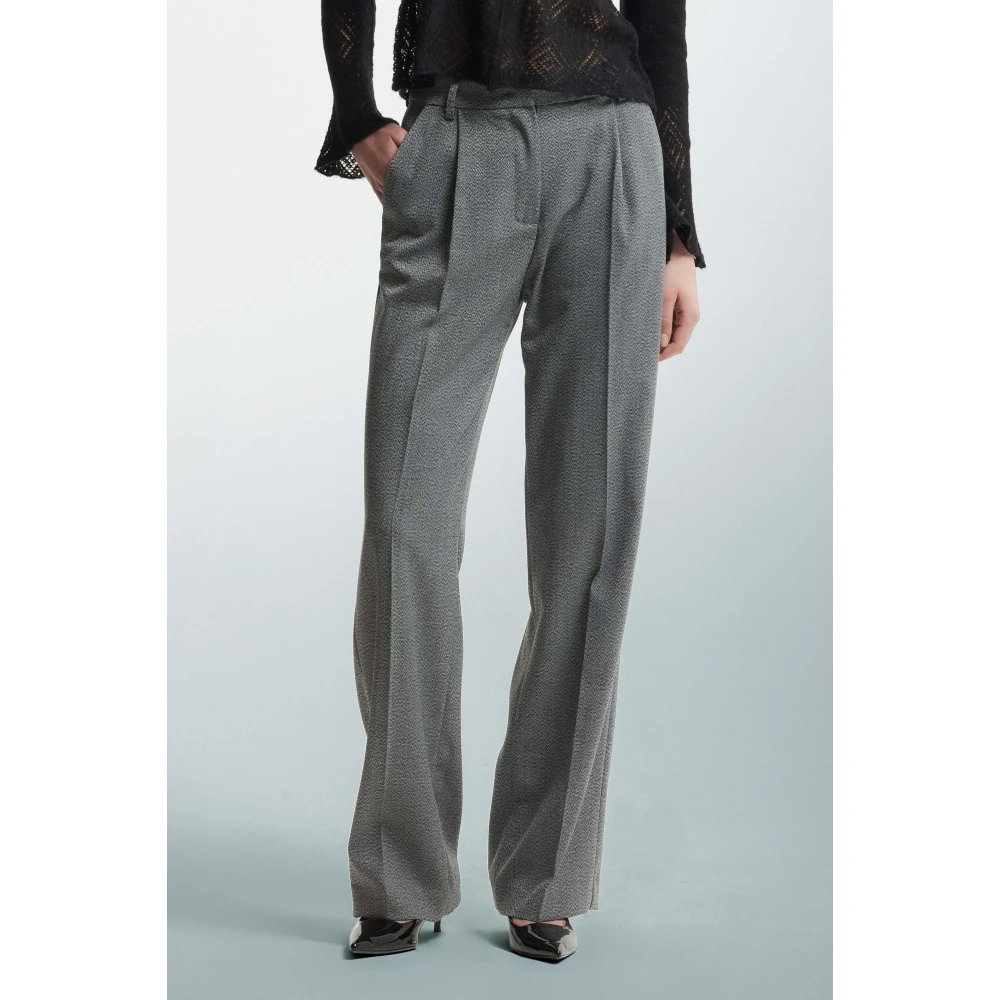 Kocca Pleated straight leg trousers for women Black Dames
