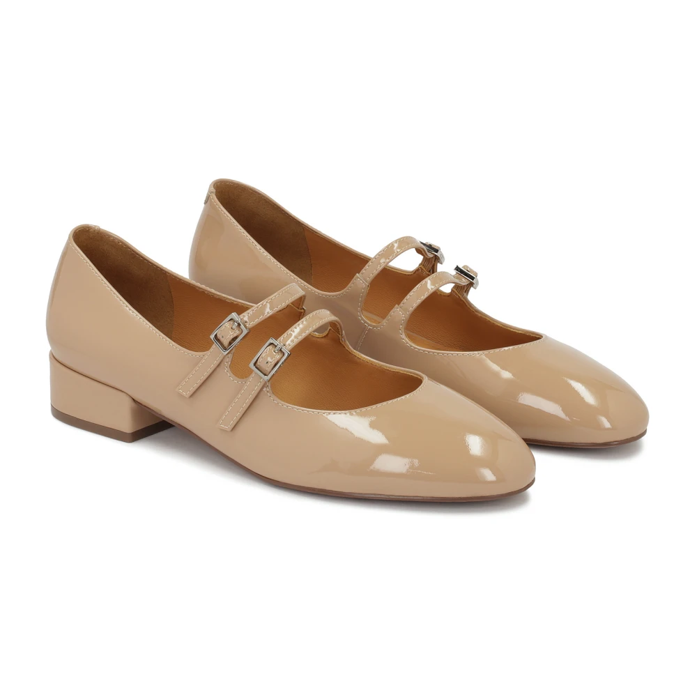 Kazar Beige gelakte Mary Jane-stijl pumps