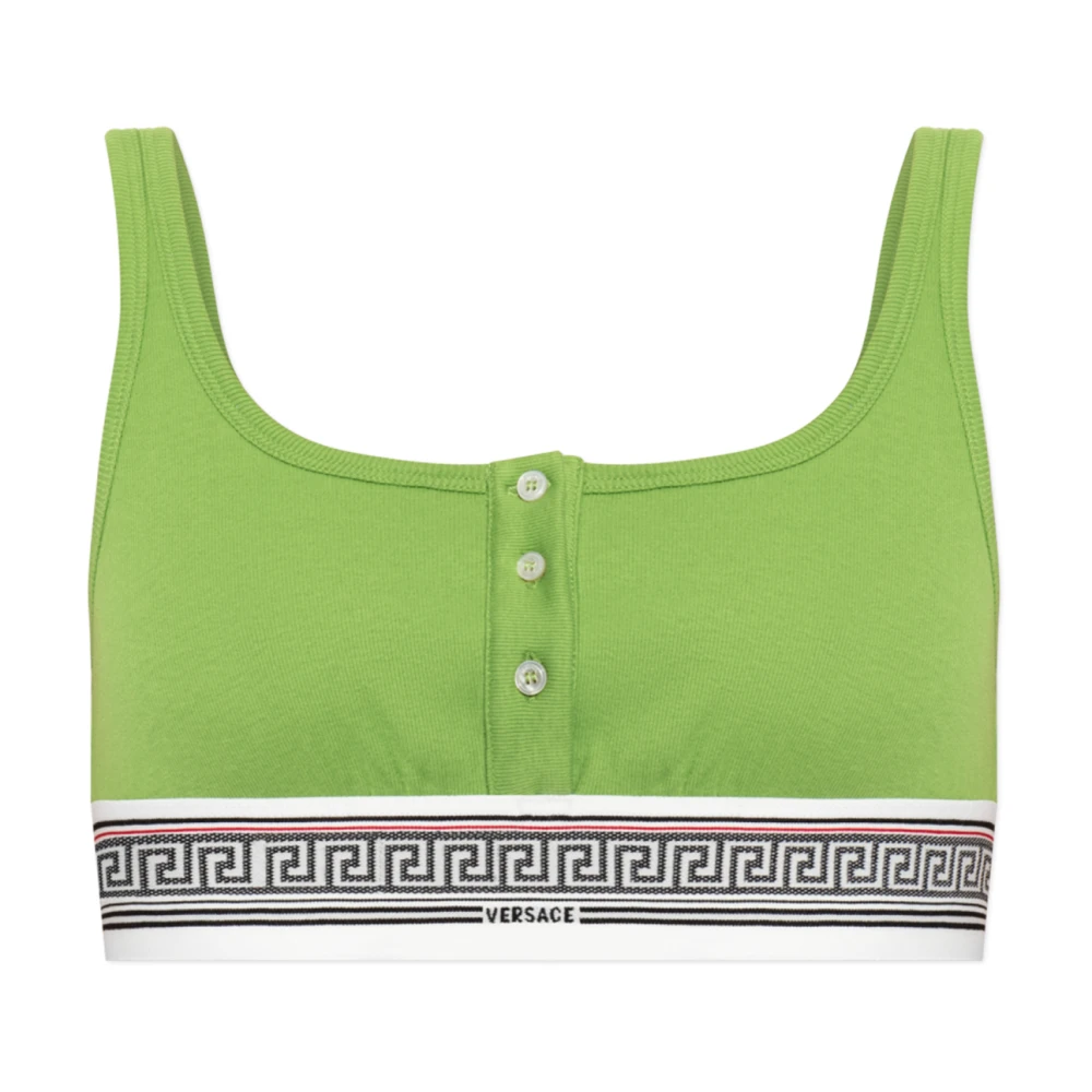 Versace Mujer Verde - Bralette De Punto Acanalado De Algodón - Underwear - Xl