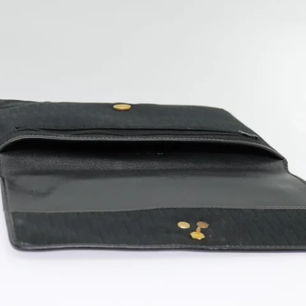 Dior Vintage Pre-owned Canvas clutches Black Dames