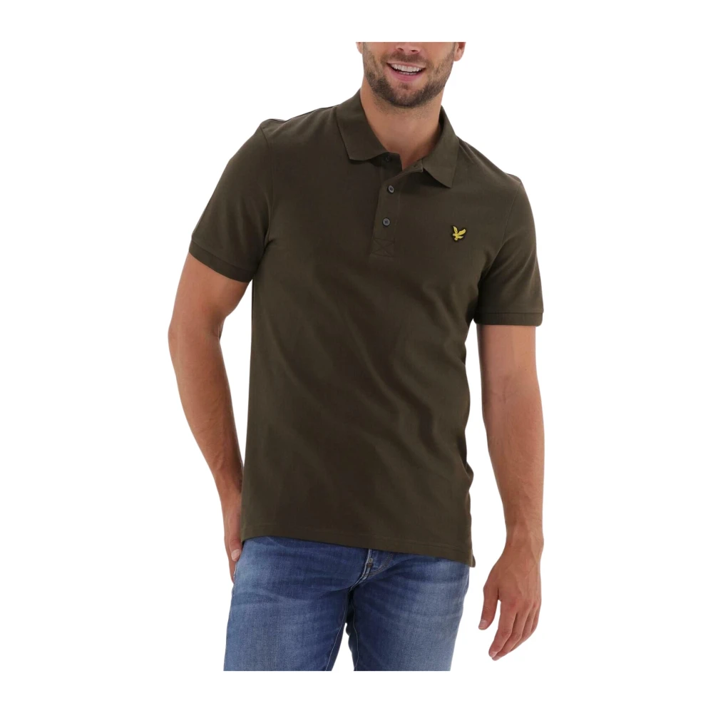 Lyle & Scott Men's Green Polo Shirts, S, Plain Polo Shirt