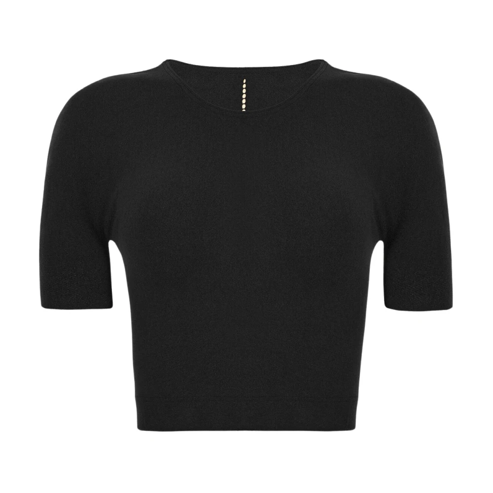 Wolford Round-Neck Crop Top - Female - T-Shirts - Black - S - Tops