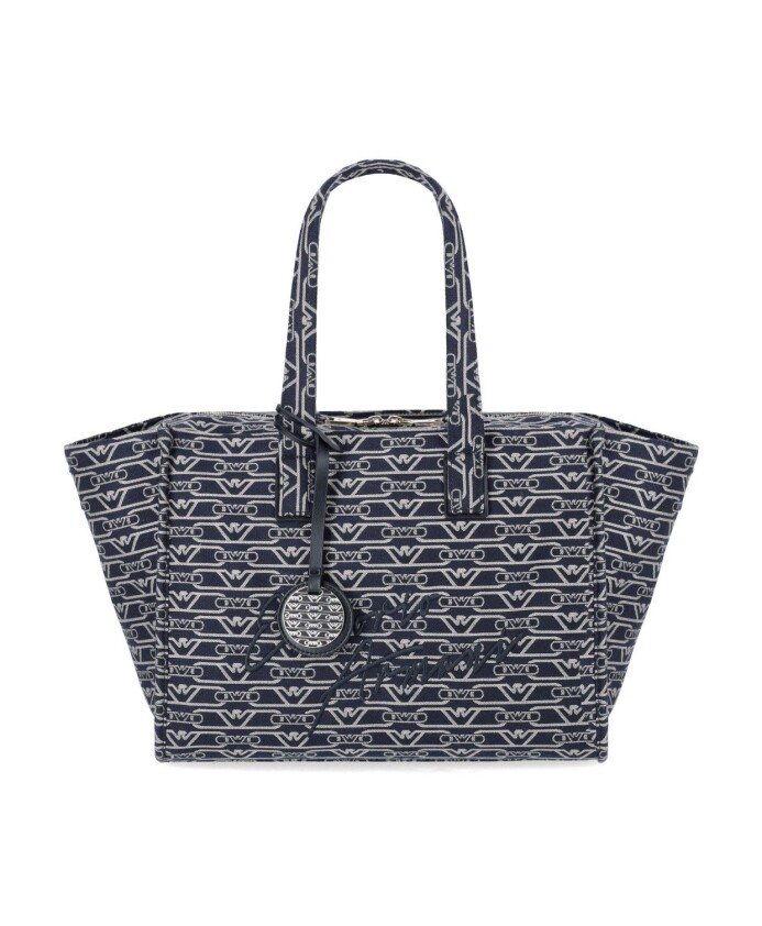 blauw-ecru-monogram-winkel-tas