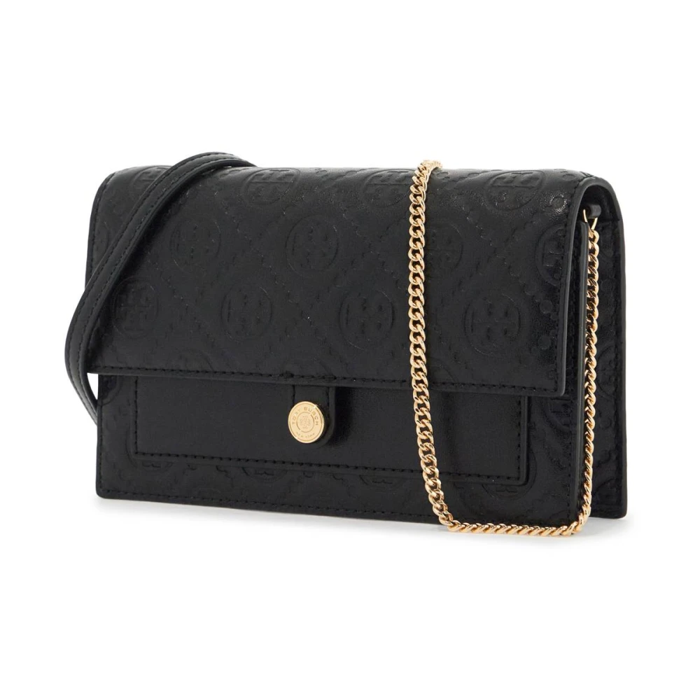 TORY BURCH Monogram Leren Mini Tas Black Dames