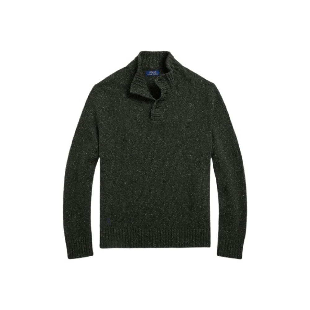 Polo Ralph Lauren Wollen Mix Knoop Turtleneck Sweater Green Heren