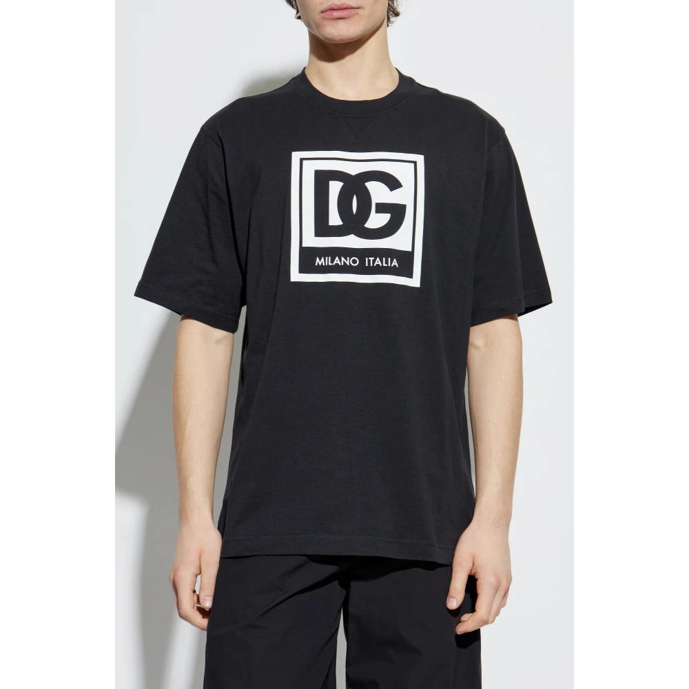 Dolce & Gabbana T-shirt met bedrukt logo Black Heren