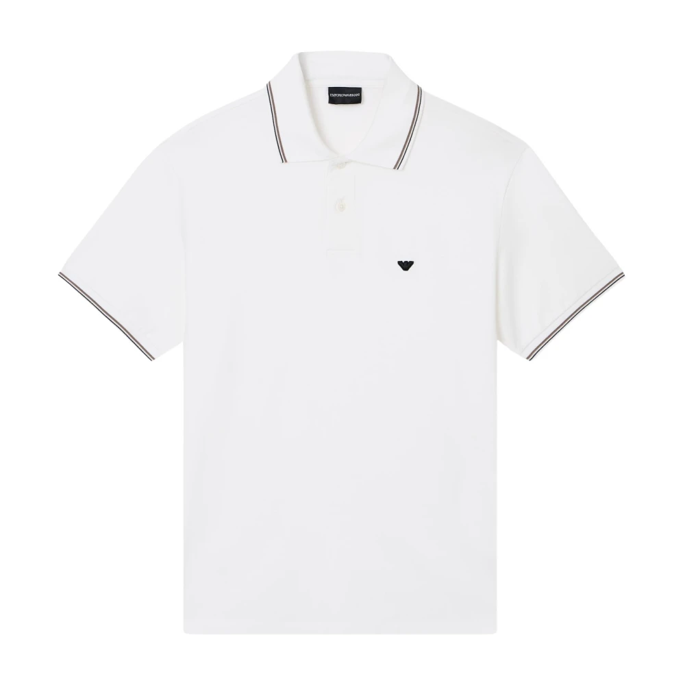 Emporio Armani Mannelijk Wit Tops Heren, 2XL, Polo Shirts