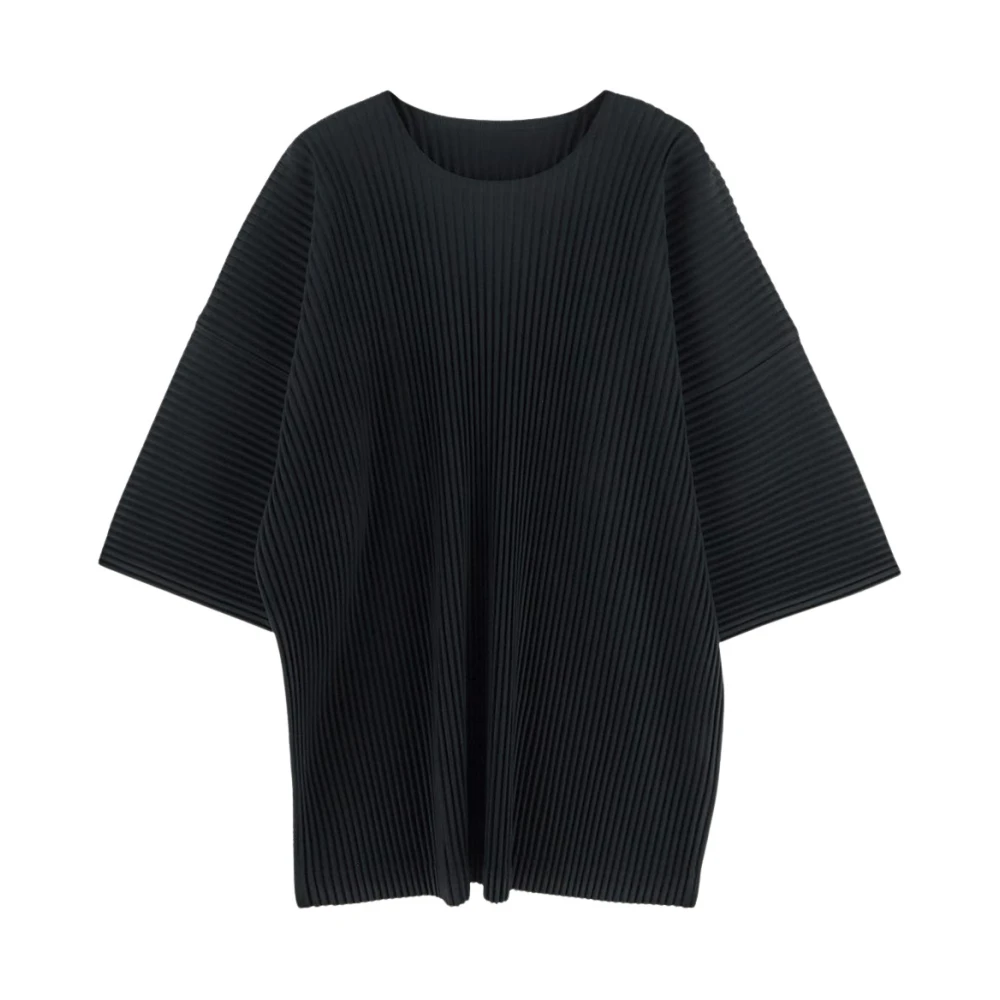 Issey Miyake Stijlvolle Geplooide T-shirt Black Heren