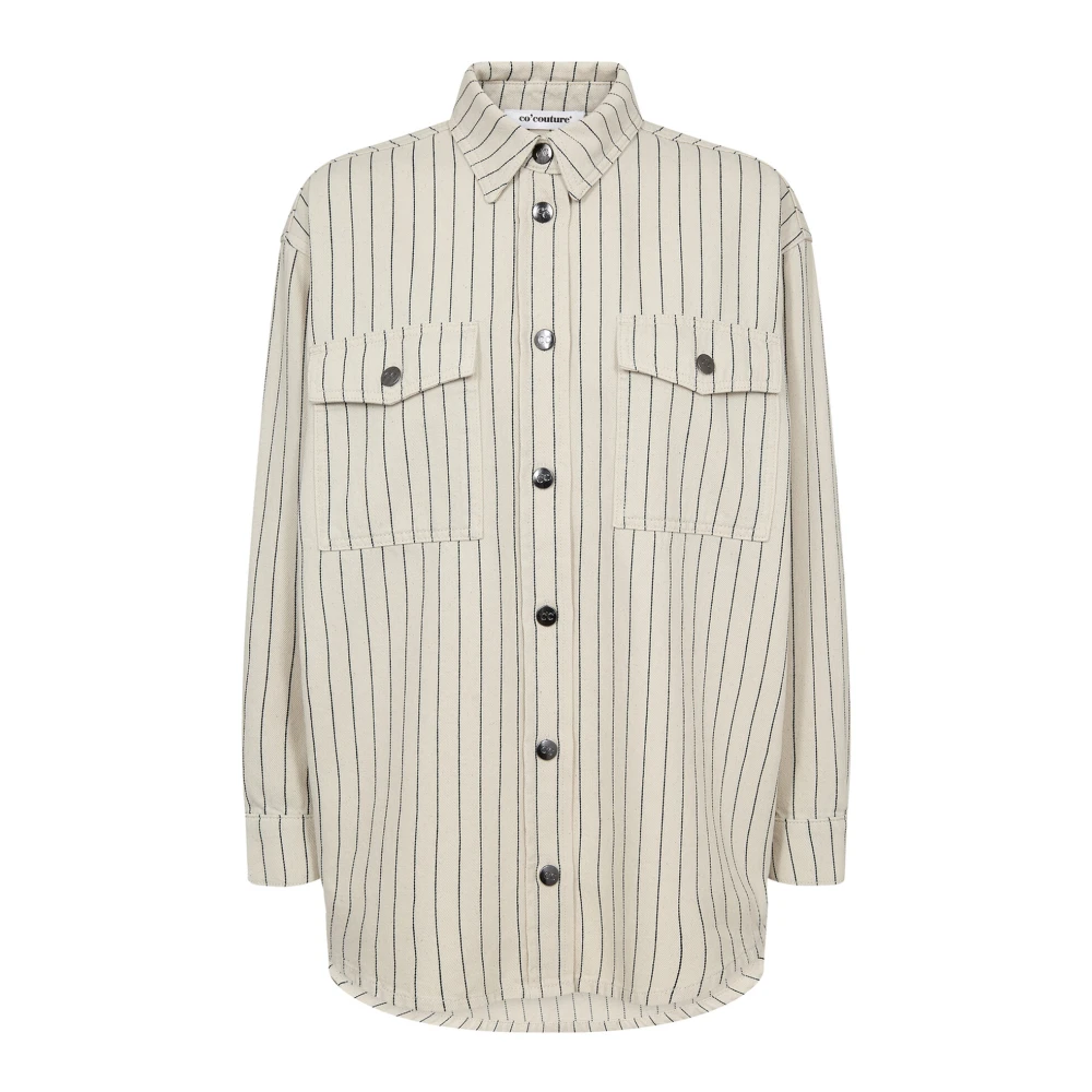 Co'Couture Gestreepte Blouse met Zakken White Dames