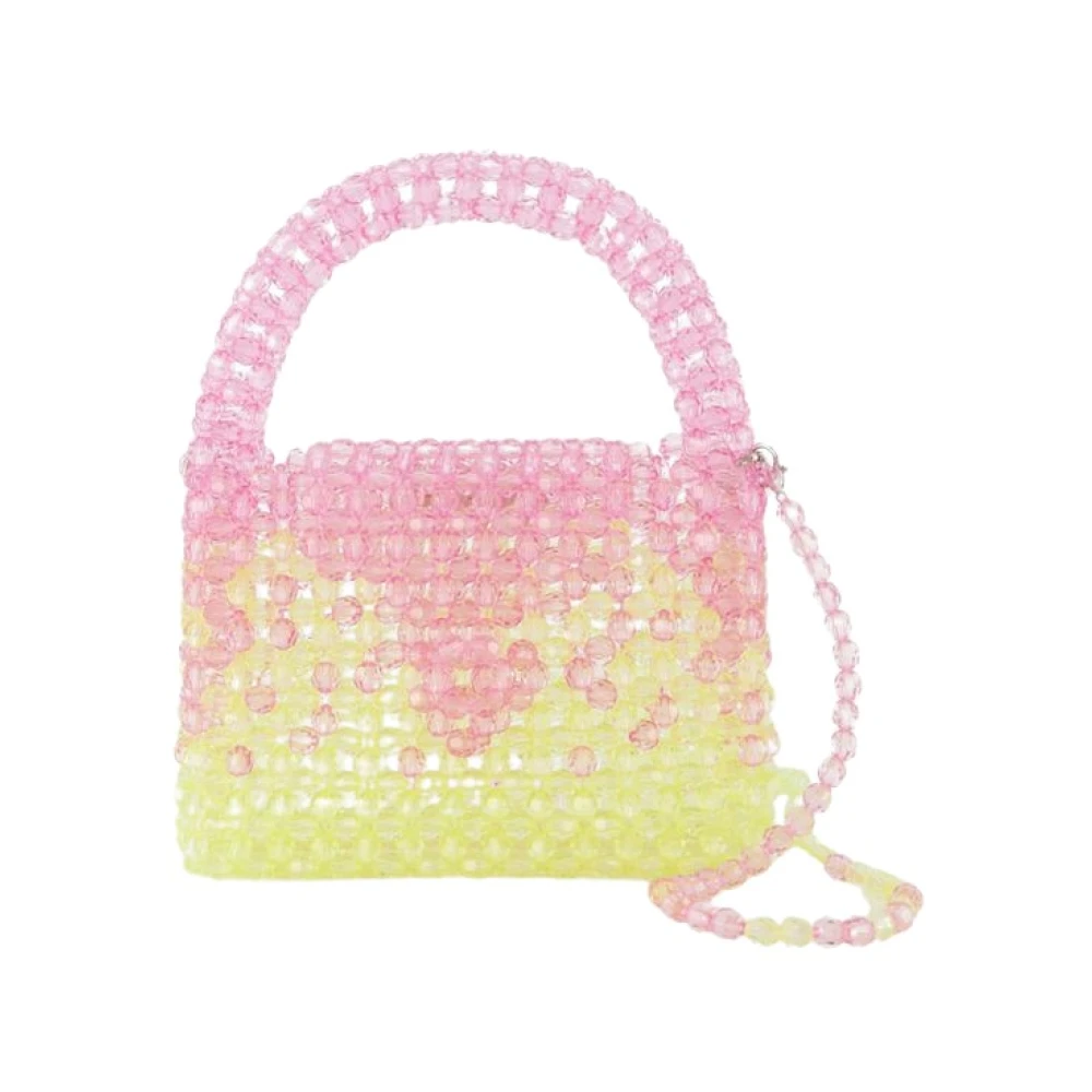 Germanier Kralen Hobo Tas Roze Groen Parel Multicolor Dames